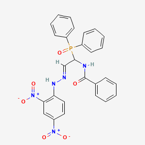 molecular formula C27H22N5O6P B2458929 N-[(2E)-2-[2-(2,4-DINITROPHENYL)HYDRAZIN-1-YLIDENE]-1-(DIPHENYLPHOSPHOROSO)ETHYL]BENZAMIDE CAS No. 302928-45-6