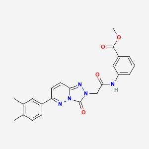molecular formula C23H21N5O4 B2458940 methyl 3-(2-(6-(3,4-dimethylphenyl)-3-oxo-[1,2,4]triazolo[4,3-b]pyridazin-2(3H)-yl)acetamido)benzoate CAS No. 1251576-52-9