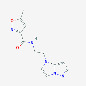 molecular formula C12H13N5O2 B2458952 N-(2-(1H-imidazo[1,2-b]pyrazol-1-yl)ethyl)-5-methylisoxazole-3-carboxamide CAS No. 1795416-15-7