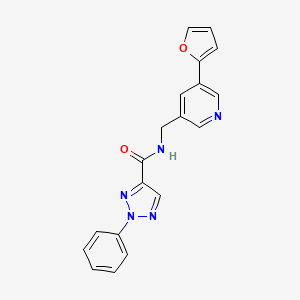 molecular formula C19H15N5O2 B2458983 N-((5-(furan-2-yl)pyridin-3-yl)methyl)-2-phenyl-2H-1,2,3-triazole-4-carboxamide CAS No. 2034466-28-7