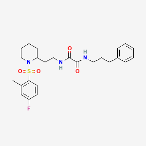 N1-(2-(1-((4-fluoro-2-methylphenyl)sulfonyl)piperidin-2-yl)ethyl)-N2-(3-phenylpropyl)oxalamide