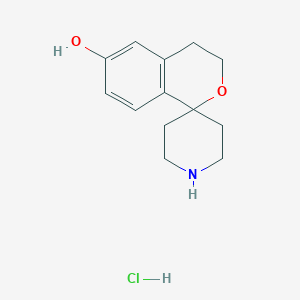 molecular formula C13H18ClNO2 B2458994 Spiro[3,4-dihydroisochromene-1,4'-piperidine]-6-ol;hydrochloride CAS No. 2567504-04-3