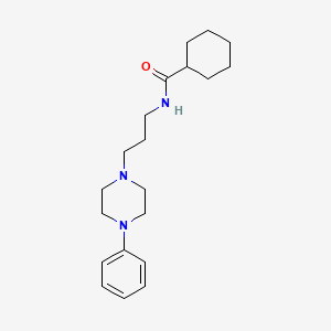 molecular formula C20H31N3O B2458995 N-[3-(4-phenylpiperazin-1-yl)propyl]cyclohexanecarboxamide CAS No. 874000-76-7