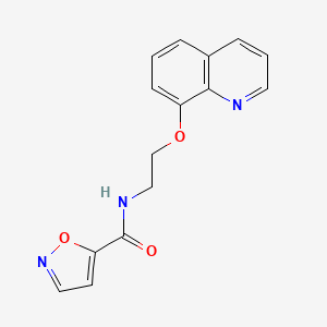 molecular formula C15H13N3O3 B2459000 N-(2-(quinolin-8-yloxy)ethyl)isoxazole-5-carboxamide CAS No. 1207043-91-1