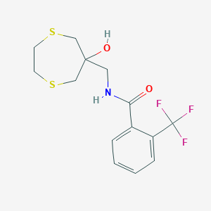 N-[(6-Hydroxy-1,4-dithiepan-6-yl)methyl]-2-(trifluoromethyl)benzamide