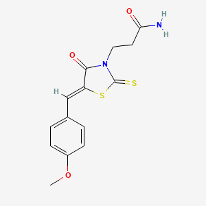 (Z)-3-(5-(4-methoxybenzylidene)-4-oxo-2-thioxothiazolidin-3-yl)propanamide