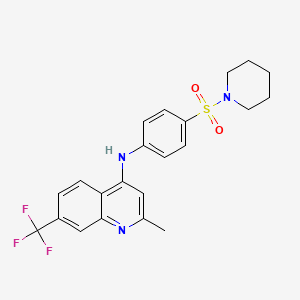 [(4-{[2-Methyl-7-(trifluoromethyl)-4-quinolyl]amino}phenyl)sulfonyl]piperidine
