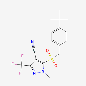 5-{[4-(tert-butyl)benzyl]sulfonyl}-1-methyl-3-(trifluoromethyl)-1H-pyrazole-4-carbonitrile