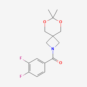 molecular formula C15H17F2NO3 B2459024 2-(3,4-difluorobenzoyl)-7,7-dimethyl-6,8-dioxa-2-azaspiro[3.5]nonane CAS No. 1396859-95-2