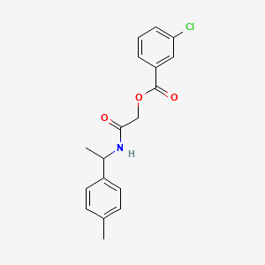 2-{[1-(4-Methylphenyl)ethyl]amino}-2-oxoethyl 3-chlorobenzoate