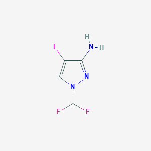 molecular formula C4H4F2IN3 B2459030 1-(difluoromethyl)-4-iodo-1H-pyrazol-3-amine CAS No. 2226033-90-3