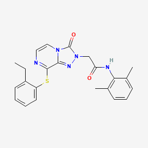 molecular formula C23H23N5O2S B2459062 N-(2,6-dimethylphenyl)-2-{8-[(2-ethylphenyl)sulfanyl]-3-oxo-2H,3H-[1,2,4]triazolo[4,3-a]pyrazin-2-yl}acetamide CAS No. 1251677-30-1