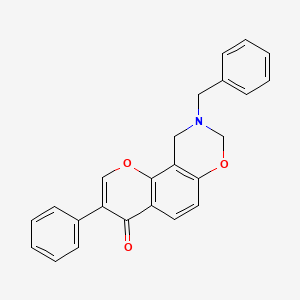 molecular formula C24H19NO3 B2459071 9-benzyl-3-phenyl-9,10-dihydrochromeno[8,7-e][1,3]oxazin-4(8H)-one CAS No. 951995-06-5