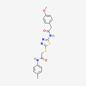 2-(4-methoxyphenyl)-N-(5-((2-oxo-2-(p-tolylamino)ethyl)thio)-1,3,4-thiadiazol-2-yl)acetamide