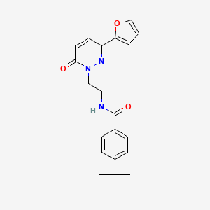 molecular formula C21H23N3O3 B2459077 4-tert-butyl-N-{2-[3-(furan-2-yl)-6-oxo-1,6-dihydropyridazin-1-yl]ethyl}benzamide CAS No. 946314-51-8