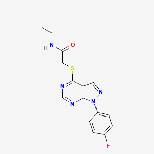 molecular formula C16H16FN5OS B2459082 2-((1-(4-fluorophenyl)-1H-pyrazolo[3,4-d]pyrimidin-4-yl)thio)-N-propylacetamide CAS No. 893911-73-4