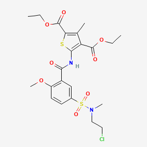 Diethyl 5-[[5-[2-chloroethyl(methyl)sulfamoyl]-2-methoxybenzoyl]amino]-3-methylthiophene-2,4-dicarboxylate