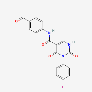 molecular formula C19H14FN3O4 B2459102 N-(4-acetylphenyl)-3-(4-fluorophenyl)-2,4-dioxo-1,2,3,4-tetrahydropyrimidine-5-carboxamide CAS No. 887900-40-5