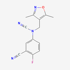 (3-Cyano-4-fluorophenyl)-[(3,5-dimethyl-1,2-oxazol-4-yl)methyl]cyanamide