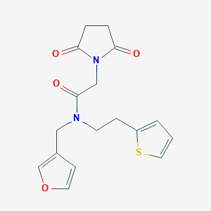 2-(2,5-dioxopyrrolidin-1-yl)-N-(furan-3-ylmethyl)-N-(2-(thiophen-2-yl)ethyl)acetamide