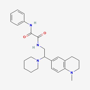 molecular formula C25H32N4O2 B2459107 N-[2-(1-methyl-1,2,3,4-tetrahydroquinolin-6-yl)-2-(piperidin-1-yl)ethyl]-N'-phenylethanediamide CAS No. 922092-77-1
