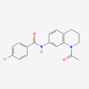 molecular formula C18H17ClN2O2 B2459115 N-(1-acetyl-1,2,3,4-tetrahydroquinolin-7-yl)-4-chlorobenzamide CAS No. 898465-05-9