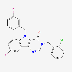 3-(2-chlorobenzyl)-8-fluoro-5-(3-fluorobenzyl)-3,5-dihydro-4H-pyrimido[5,4-b]indol-4-one