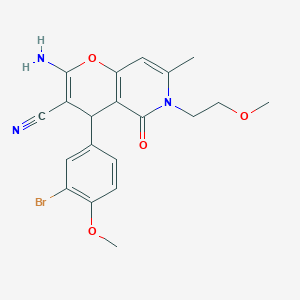 2-amino-4-(3-bromo-4-methoxyphenyl)-6-(2-methoxyethyl)-7-methyl-5-oxo-5,6-dihydro-4H-pyrano[3,2-c]pyridine-3-carbonitrile