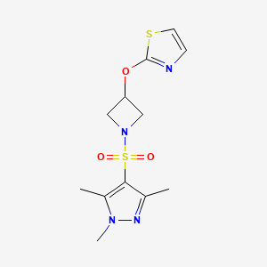 2-((1-((1,3,5-trimethyl-1H-pyrazol-4-yl)sulfonyl)azetidin-3-yl)oxy)thiazole