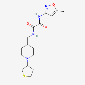molecular formula C16H24N4O3S B2459133 N1-(5-methylisoxazol-3-yl)-N2-((1-(tetrahydrothiophen-3-yl)piperidin-4-yl)methyl)oxalamide CAS No. 2034573-04-9