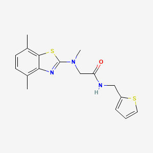 2-((4,7-dimethylbenzo[d]thiazol-2-yl)(methyl)amino)-N-(thiophen-2-ylmethyl)acetamide