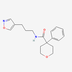 molecular formula C18H22N2O3 B2459147 N-[3-(1,2-oxazol-4-yl)propyl]-4-phenyloxane-4-carboxamide CAS No. 1903152-20-4