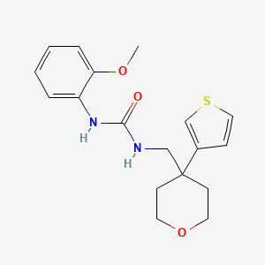 molecular formula C18H22N2O3S B2459149 1-(2-methoxyphenyl)-3-((4-(thiophen-3-yl)tetrahydro-2H-pyran-4-yl)methyl)urea CAS No. 2319851-44-8