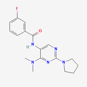molecular formula C17H20FN5O B2459152 N-[4-(dimethylamino)-2-(pyrrolidin-1-yl)pyrimidin-5-yl]-3-fluorobenzamide CAS No. 1797715-17-3
