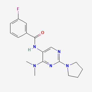 N-(4-(dimethylamino)-2-(pyrrolidin-1-yl)pyrimidin-5-yl)-3-fluorobenzamide