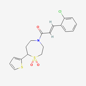 (E)-3-(2-chlorophenyl)-1-(1,1-dioxido-7-(thiophen-2-yl)-1,4-thiazepan-4-yl)prop-2-en-1-one