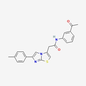 molecular formula C22H19N3O2S B2459157 N-(3-acetylphenyl)-2-[6-(4-methylphenyl)imidazo[2,1-b][1,3]thiazol-3-yl]acetamide CAS No. 897463-54-6