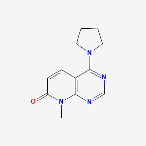 molecular formula C12H14N4O B2459162 8-methyl-4-(pyrrolidin-1-yl)pyrido[2,3-d]pyrimidin-7(8H)-one CAS No. 2034375-43-2