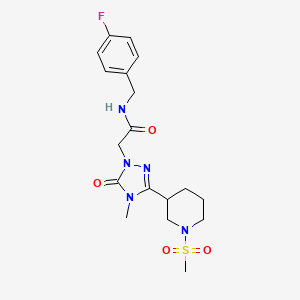 N-(4-fluorobenzyl)-2-(4-methyl-3-(1-(methylsulfonyl)piperidin-3-yl)-5-oxo-4,5-dihydro-1H-1,2,4-triazol-1-yl)acetamide