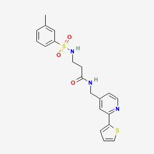 3-(3-methylphenylsulfonamido)-N-((2-(thiophen-2-yl)pyridin-4-yl)methyl)propanamide