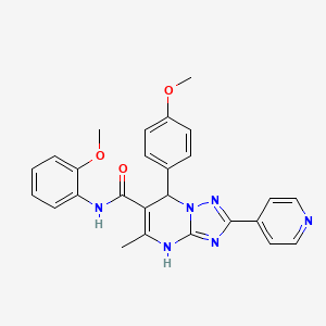 molecular formula C26H24N6O3 B2459173 N-(2-methoxyphenyl)-7-(4-methoxyphenyl)-5-methyl-2-(pyridin-4-yl)-4,7-dihydro-[1,2,4]triazolo[1,5-a]pyrimidine-6-carboxamide CAS No. 539837-91-7