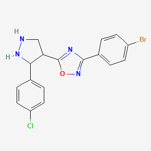 3-(4-Bromophenyl)-5-[3-(4-chlorophenyl)pyrazolidin-4-yl]-1,2,4-oxadiazole