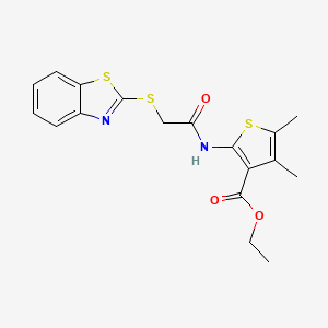 Ethyl 2-(2-(benzo[d]thiazol-2-ylthio)acetamido)-4,5-dimethylthiophene-3-carboxylate