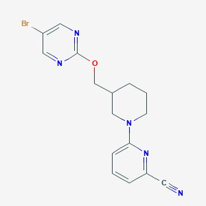 6-[3-[(5-Bromopyrimidin-2-yl)oxymethyl]piperidin-1-yl]pyridine-2-carbonitrile