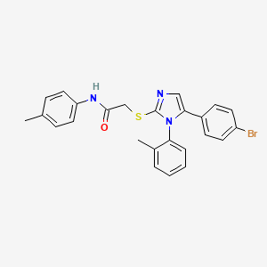 molecular formula C25H22BrN3OS B2459184 2-((5-(4-bromophenyl)-1-(o-tolyl)-1H-imidazol-2-yl)thio)-N-(p-tolyl)acetamide CAS No. 1207011-74-2