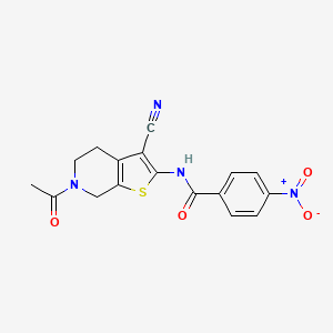 B2459193 N-(6-acetyl-3-cyano-5,7-dihydro-4H-thieno[2,3-c]pyridin-2-yl)-4-nitrobenzamide CAS No. 864858-32-2