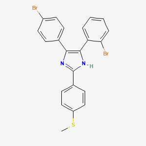 molecular formula C22H16Br2N2S B2459196 5-(2-bromophenyl)-4-(4-bromophenyl)-2-(4-(methylthio)phenyl)-1H-imidazole CAS No. 389067-18-9