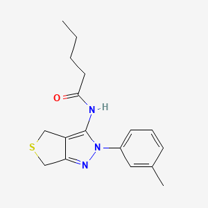 N-[2-(3-methylphenyl)-4,6-dihydrothieno[3,4-c]pyrazol-3-yl]pentanamide