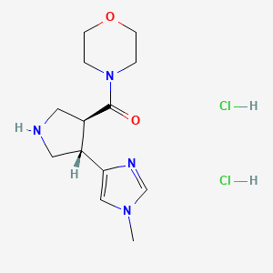 molecular formula C13H22Cl2N4O2 B2459200 [(3S,4S)-4-(1-Methylimidazol-4-yl)pyrrolidin-3-yl]-morpholin-4-ylmethanone;dihydrochloride CAS No. 2138308-21-9