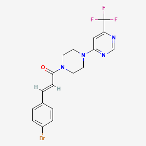 (E)-3-(4-bromophenyl)-1-(4-(6-(trifluoromethyl)pyrimidin-4-yl)piperazin-1-yl)prop-2-en-1-one